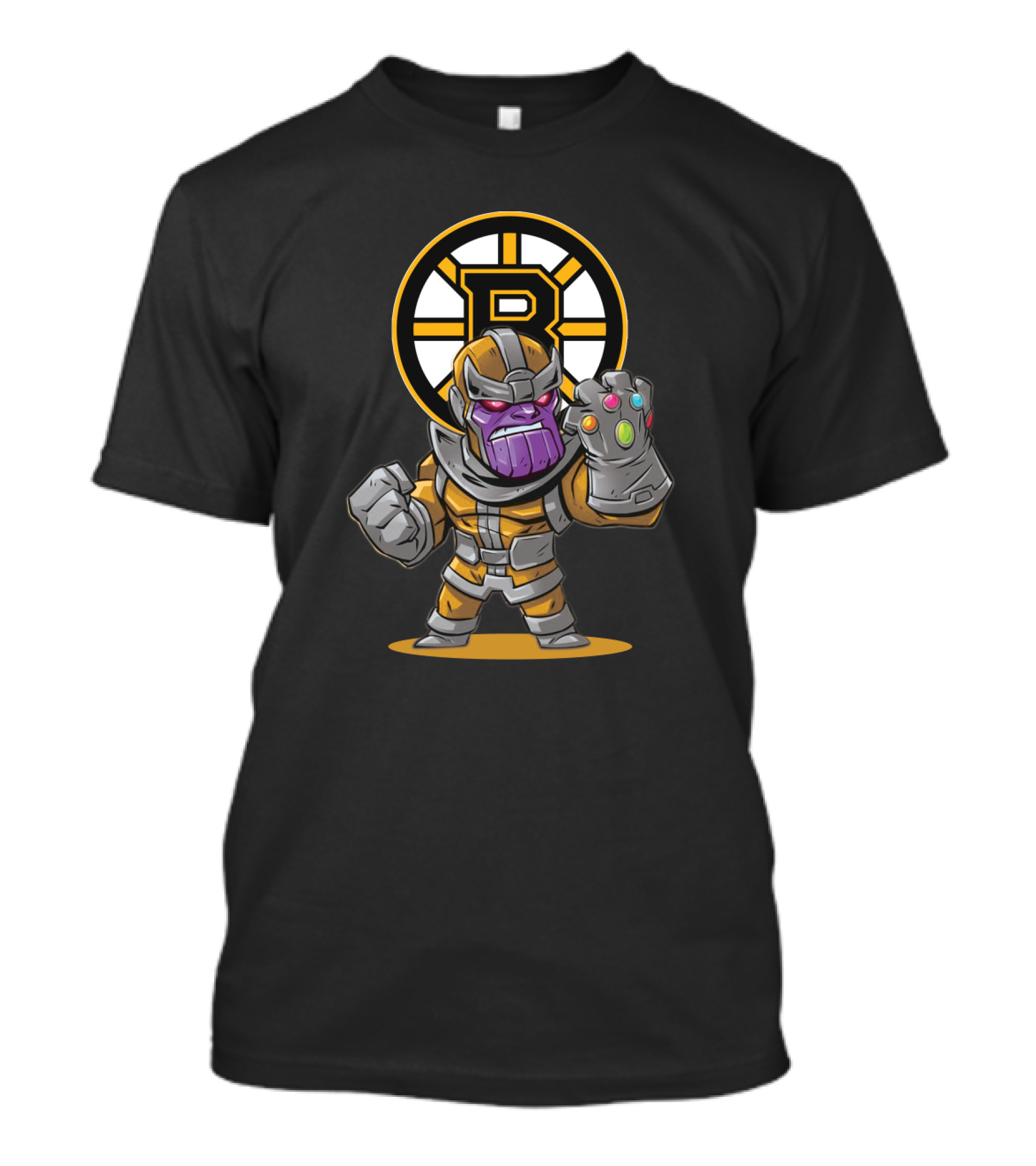 Thanos Infinity Gauntlet Meets Boston Bruins Logo Fans Crossover T-Shirt