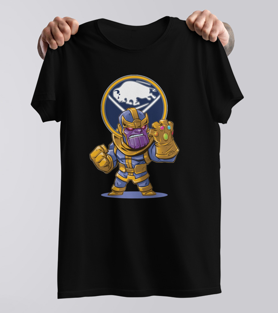Thanos Holding Infinity Gauntlet In Front Of Buffalo Sabres T-Shirt