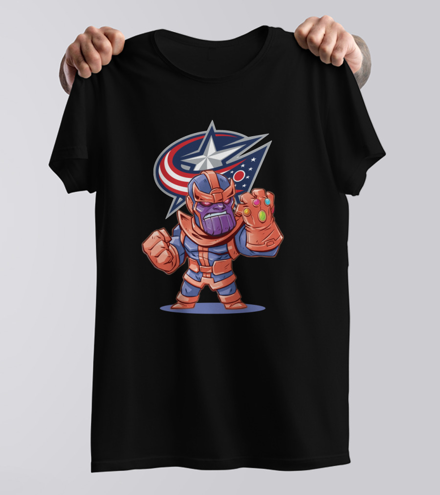 Columbus Blue Jackets Fans Meet Thanos Crossover T-Shirt