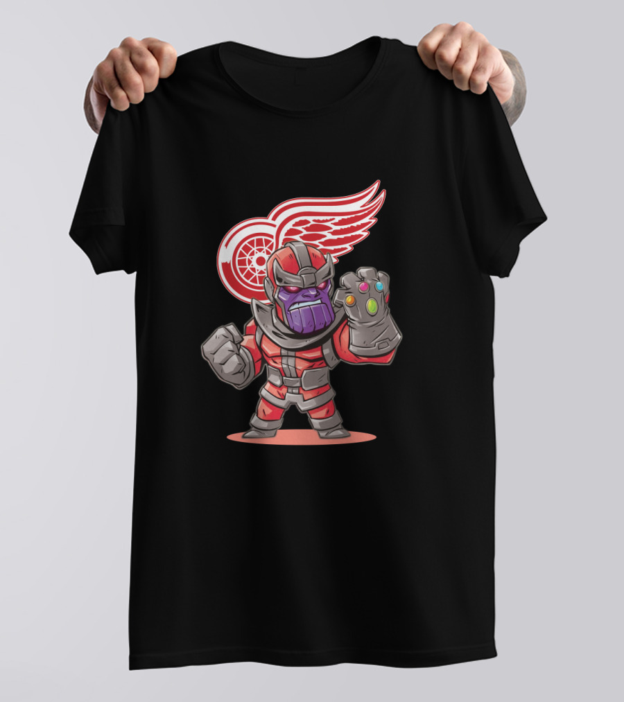 Thanos Detroit Red Wings Mashup Marvel NHL Crossover Fans T-Shirt