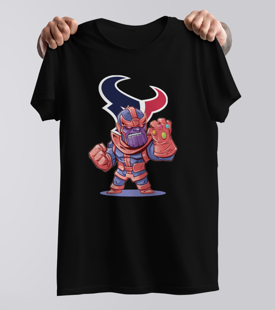 Thanos Infinity Gauntlet Houston Texans Fans Cartoon T-Shirt