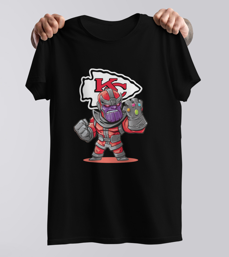 Kc Thanos With Infinity Gauntlet Chiefs Fan T-Shirt