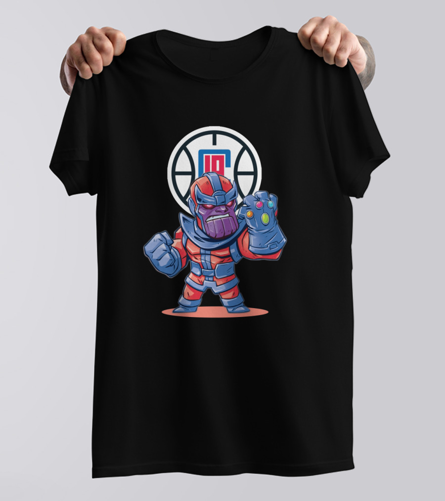 Thanos La Clippers Fans Battle Stance Infinity Gauntlet T-Shirt