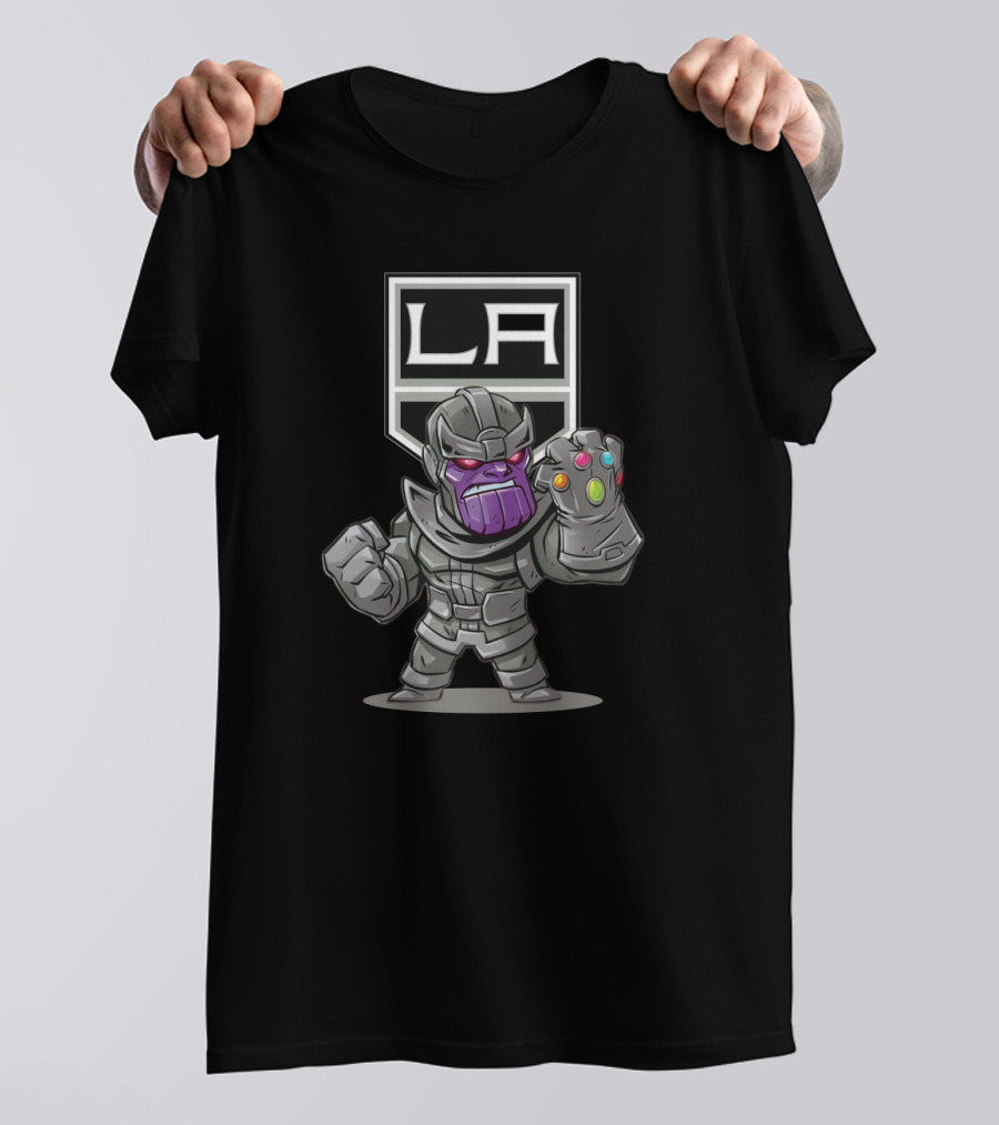 Thanos LA Kings Infinity Gauntlet Logo Crossover T-Shirt