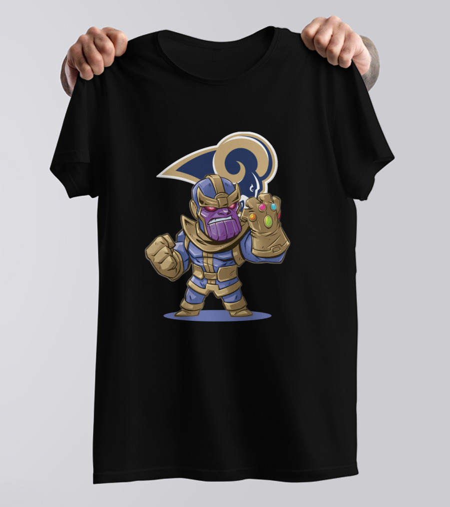 Thanos Los Angeles Rams Fan Crossover With Infinity Gauntlet T-Shirt