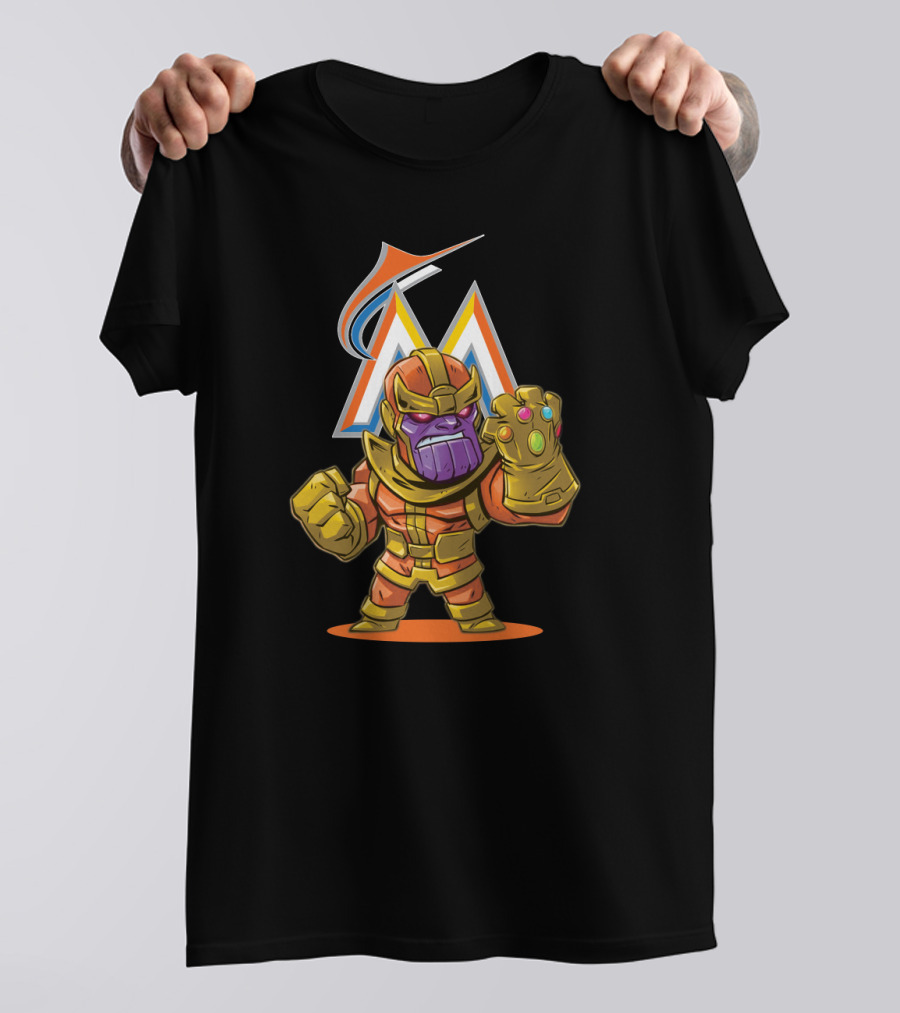 Thanos Miami Marlins Infinity Gauntlet Mashup T-Shirt
