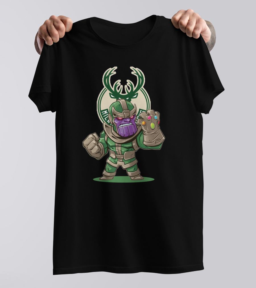 Milwaukee Bucks Fans Love Thanos With Infinity Gauntlet T-Shirt