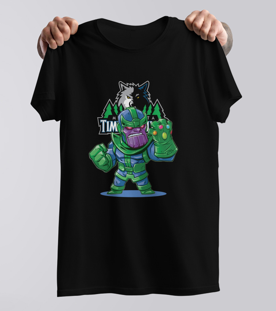 Thanos Crossover Minnesota Timberwolves Fans Avengers Comics Mashup T-Shirt