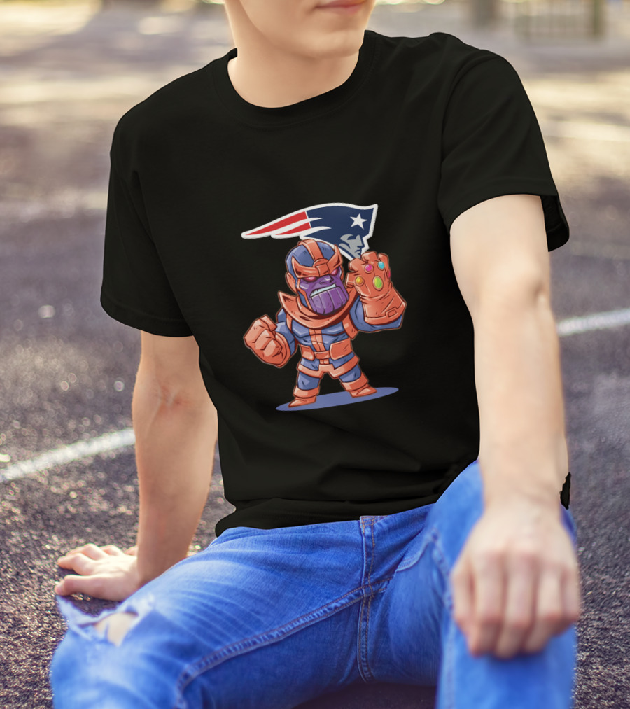Thanos And New England Patriots Mashup Fan Crossover T-Shirt