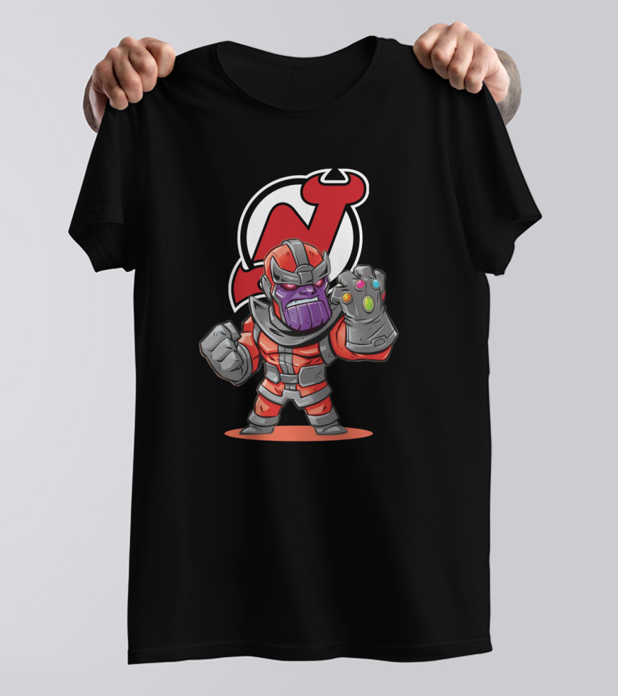 Thanos Infinity Gauntlet Meets New Jersey Devils NHL Fan T-Shirt
