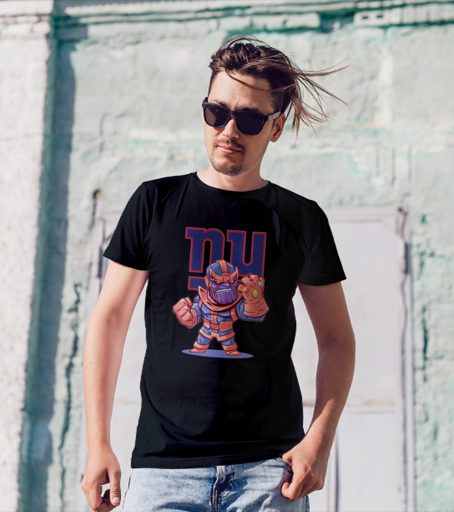 Thanos Meets New York Giants Fandom Epic Crossover T-Shirt