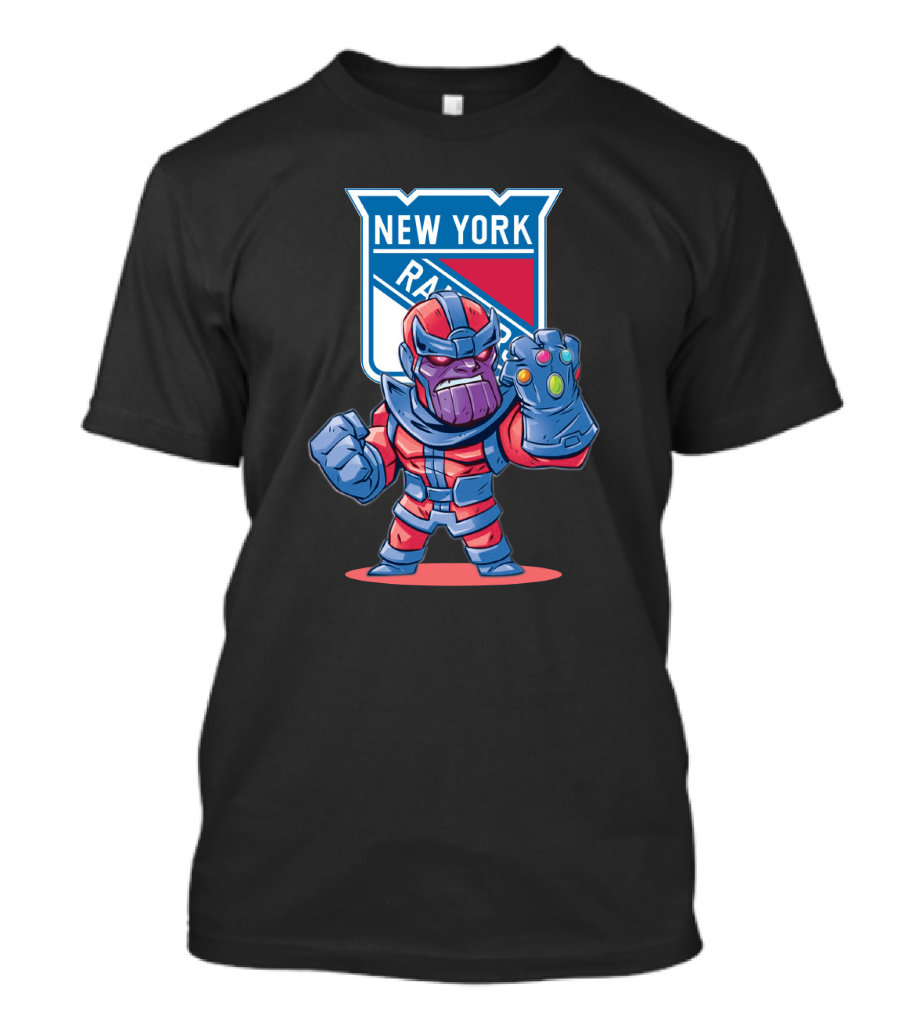 Thanos New York Rangers NHL Crossover With Infinity Gauntlet T-Shirt
