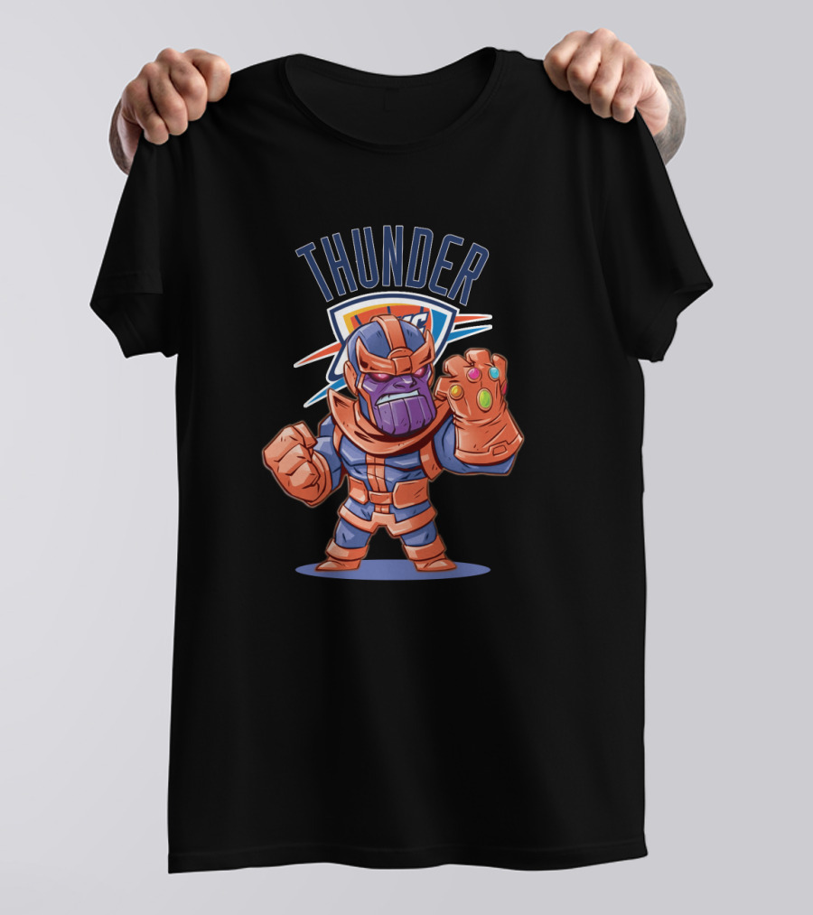 Thunder Basketball Cartoon Villain Crossover T-Shirt