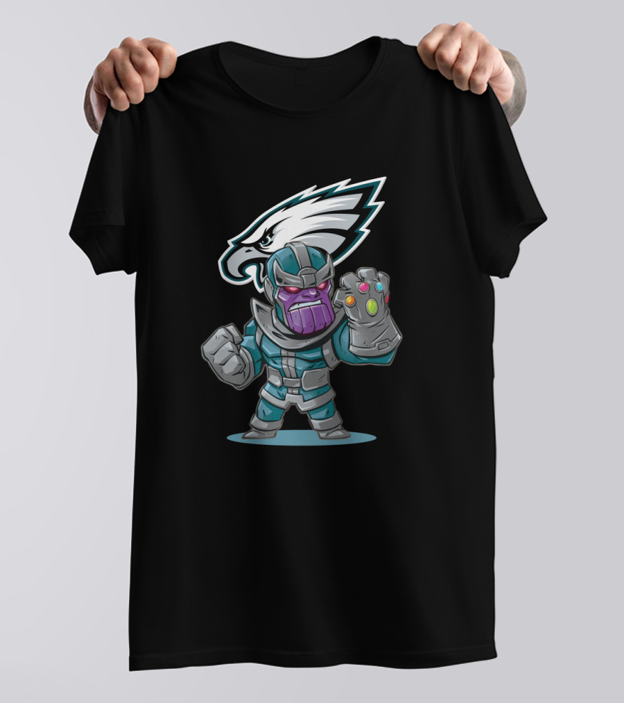 Thanos Philadelphia Eagles Infinity Gauntlet Crossover T-Shirt