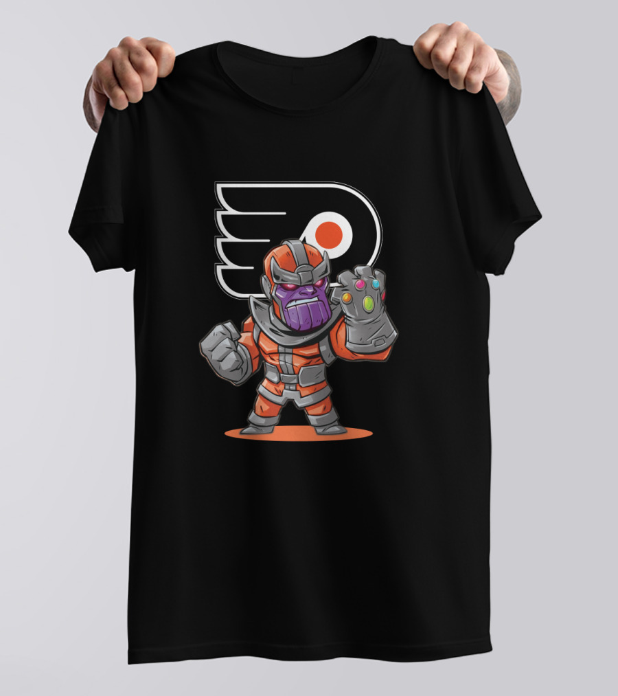 Thanos Philadelphia Flyers Fans Mashup With Infinity Gauntlet T-Shirt