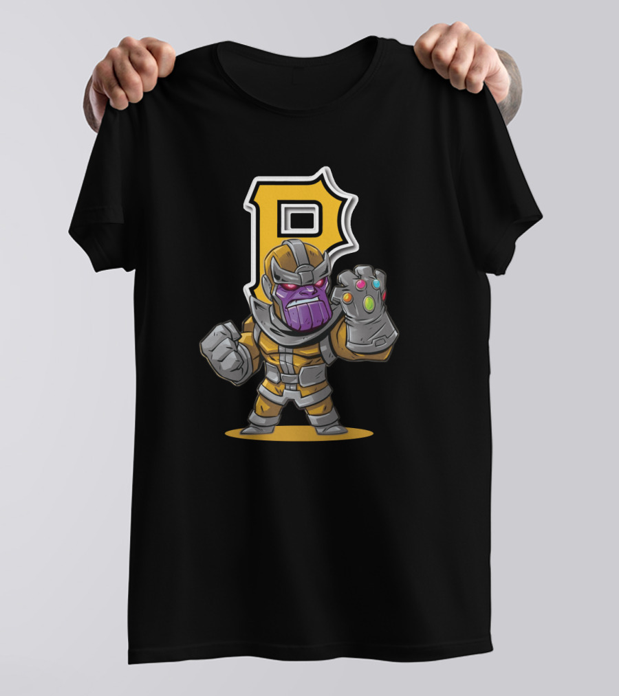 Thanos Pittsburgh Pirates Mashup Gauntlet P Baseball T-Shirt