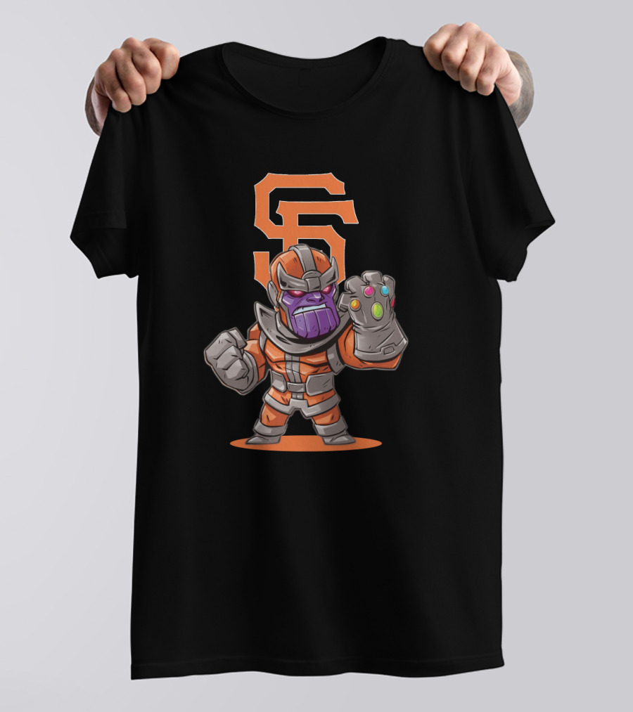 San Francisco Giants Thanos Mashup Fan Art With Infinity Gauntlet T-Shirt
