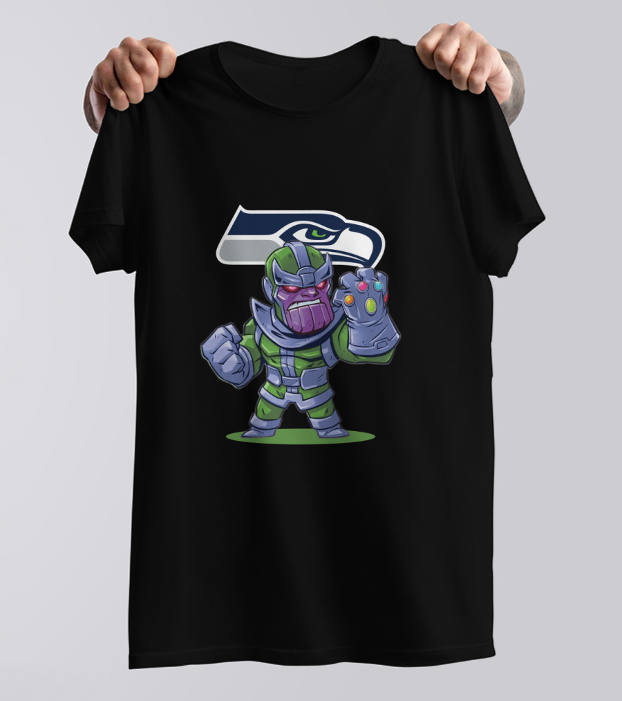 Thanos Meets Seattle Seahawks Iconic Football Mashup T-Shirt