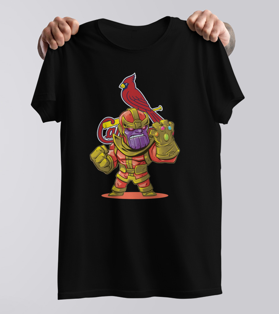 Thanos Infinity Gauntlet Meets St. Louis Cardinals Baseball Fan T-Shirt