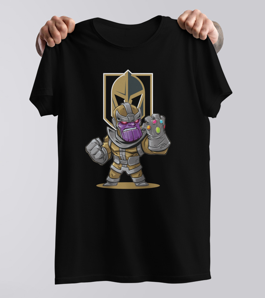 Thanos Infinity Gauntlet Meets Vegas Golden Knights Fan Power T-Shirt