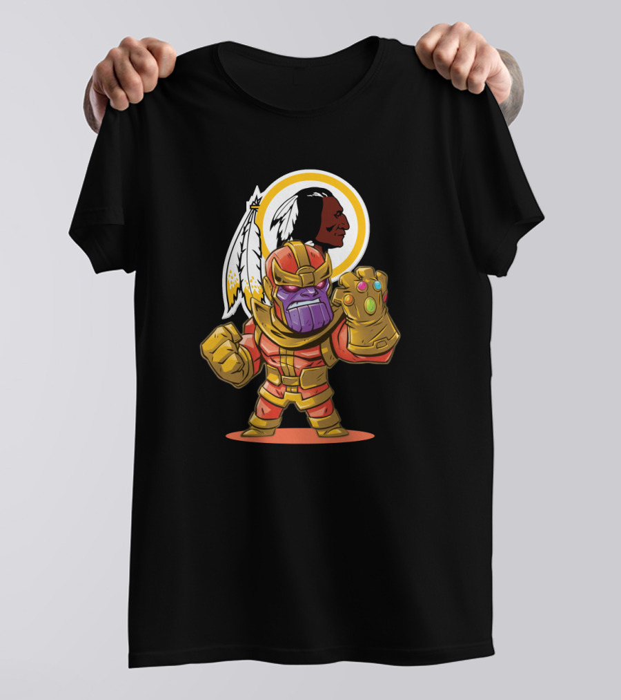 Thanos In Washington Redskins Colors With Infinity Gauntlet T-Shirt