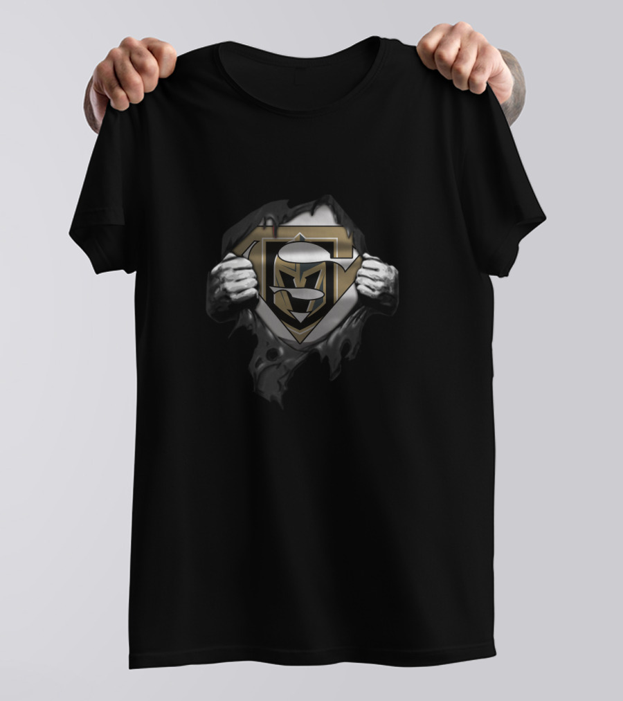 Vegas Golden Knights And Superman Logo Mashup Fan T-Shirt