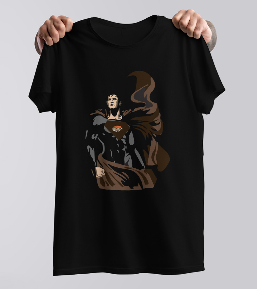Superman Cleveland Browns Superhero Crossover For Fans T-Shirt