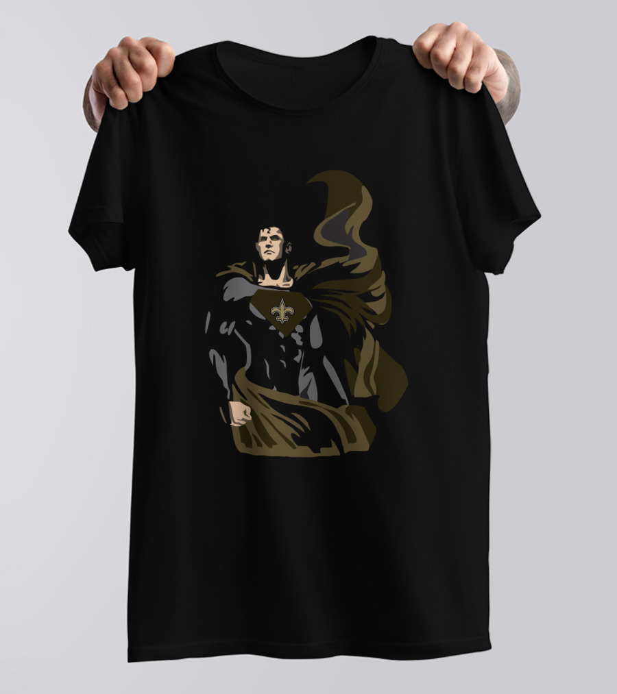 Superman New Orleans Saints Fleur De Lis Fan T-Shirt