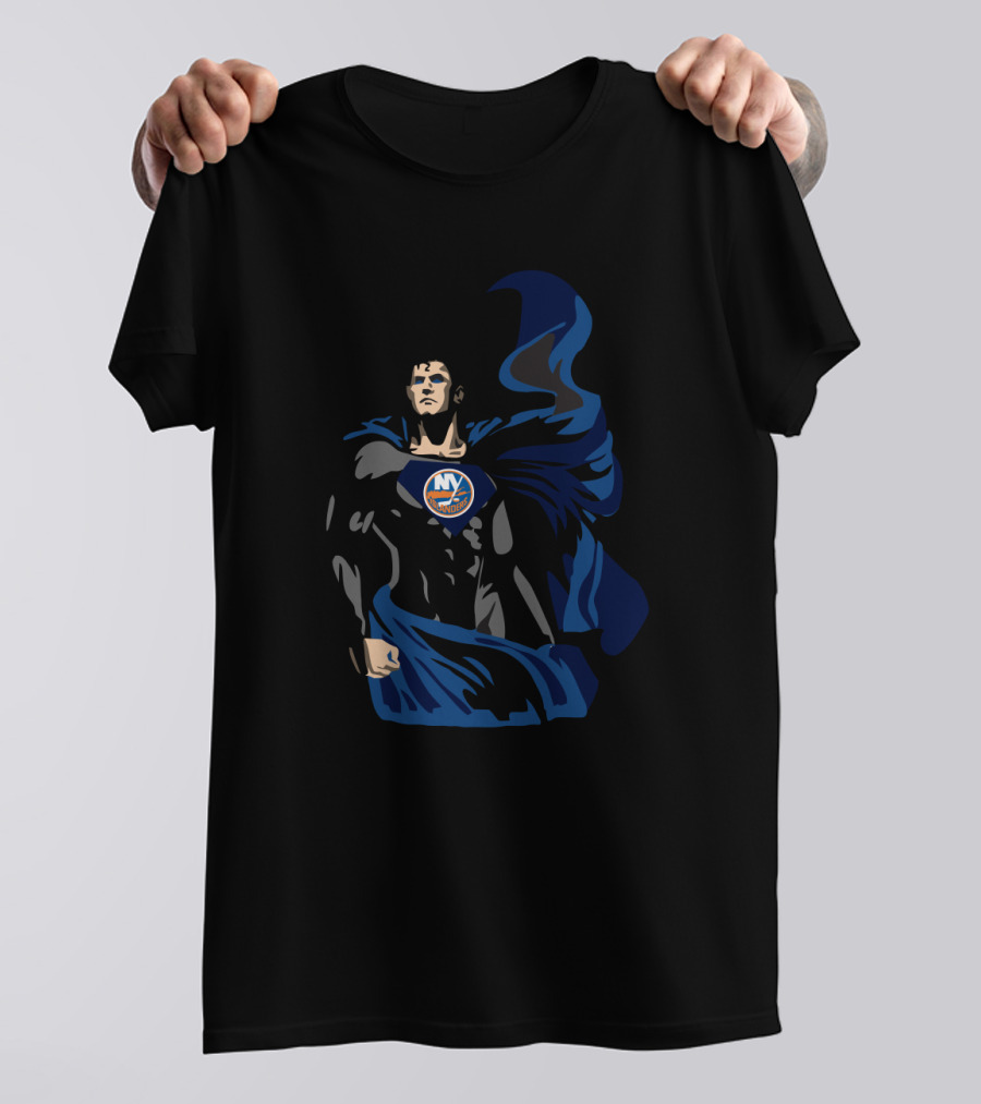 Superman NY Islanders NHL Superhero Crossover T-Shirt