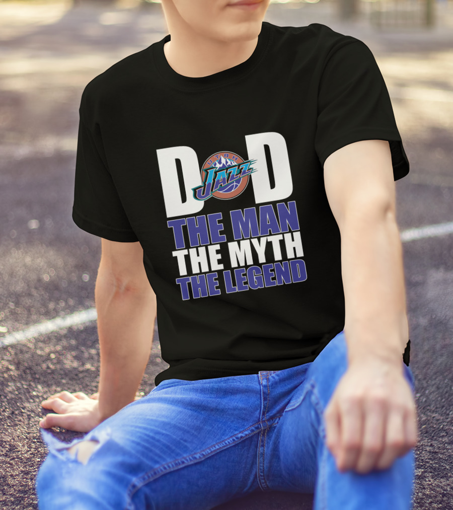 Utah Jazz Dad The Man The Myth The Legend Father's Day T-Shirt
