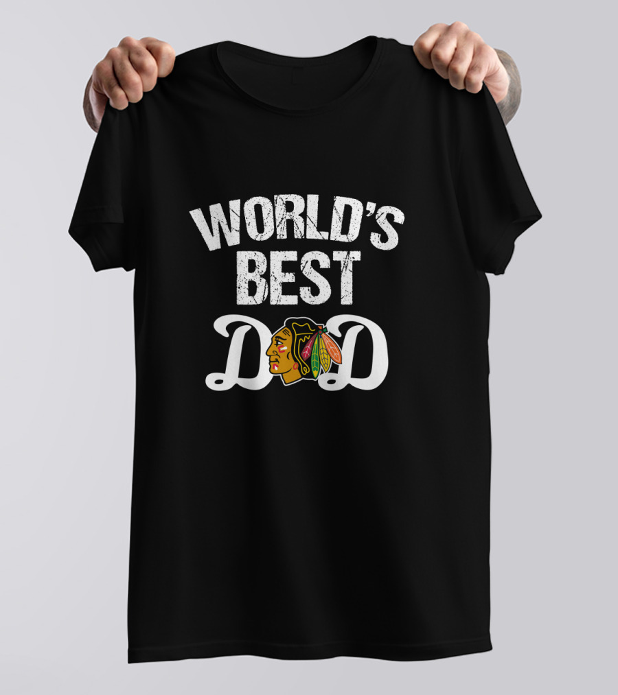 World's Best Dad Chicago Blackhawks Fan T-Shirt
