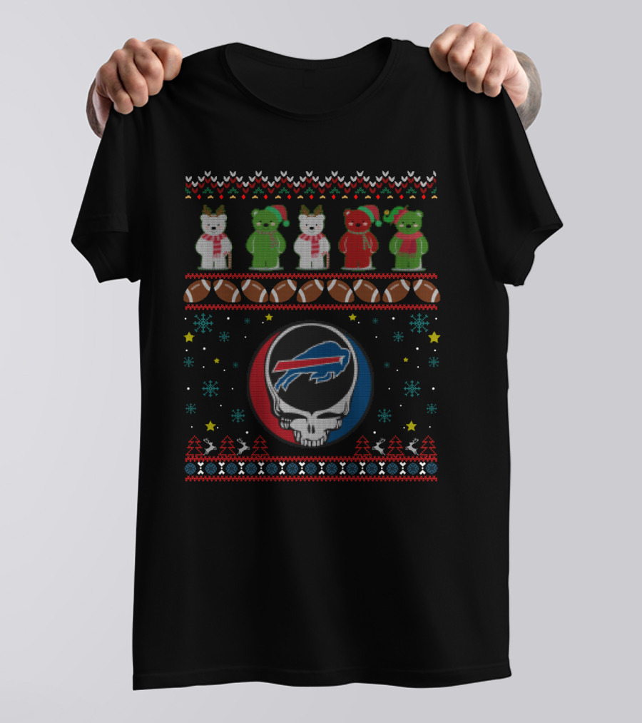 Buffalo Bills Grateful Dead Bears Christmas T-Shirt