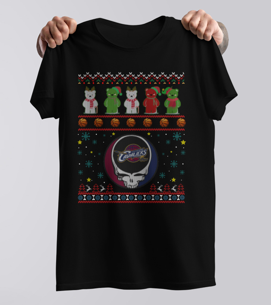 Cleveland Cavaliers Grateful Dead Bears Christmas T-Shirt