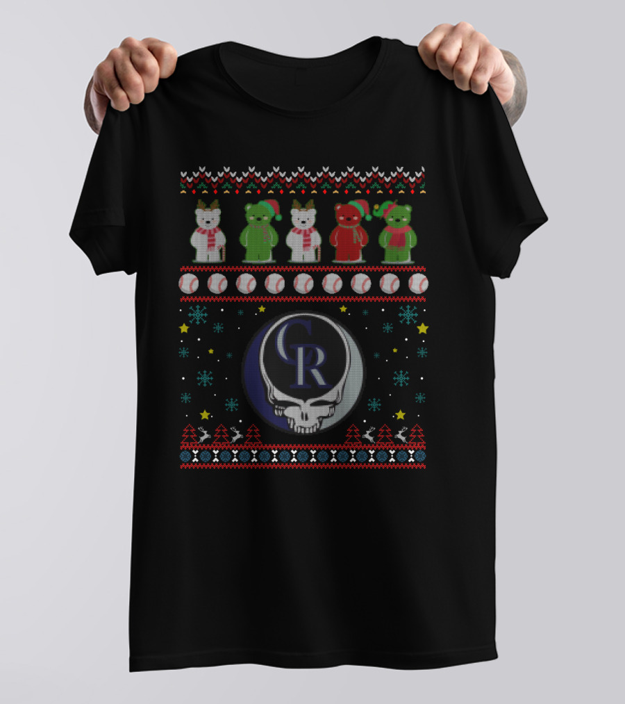 Colorado Rockies Grateful Dead Bears Holiday T-Shirt