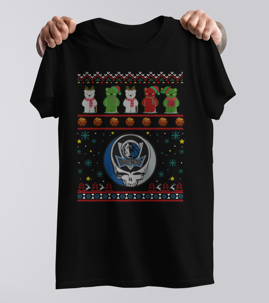 Dallas Mavericks Grateful Dead Bears Christmas T-Shirt