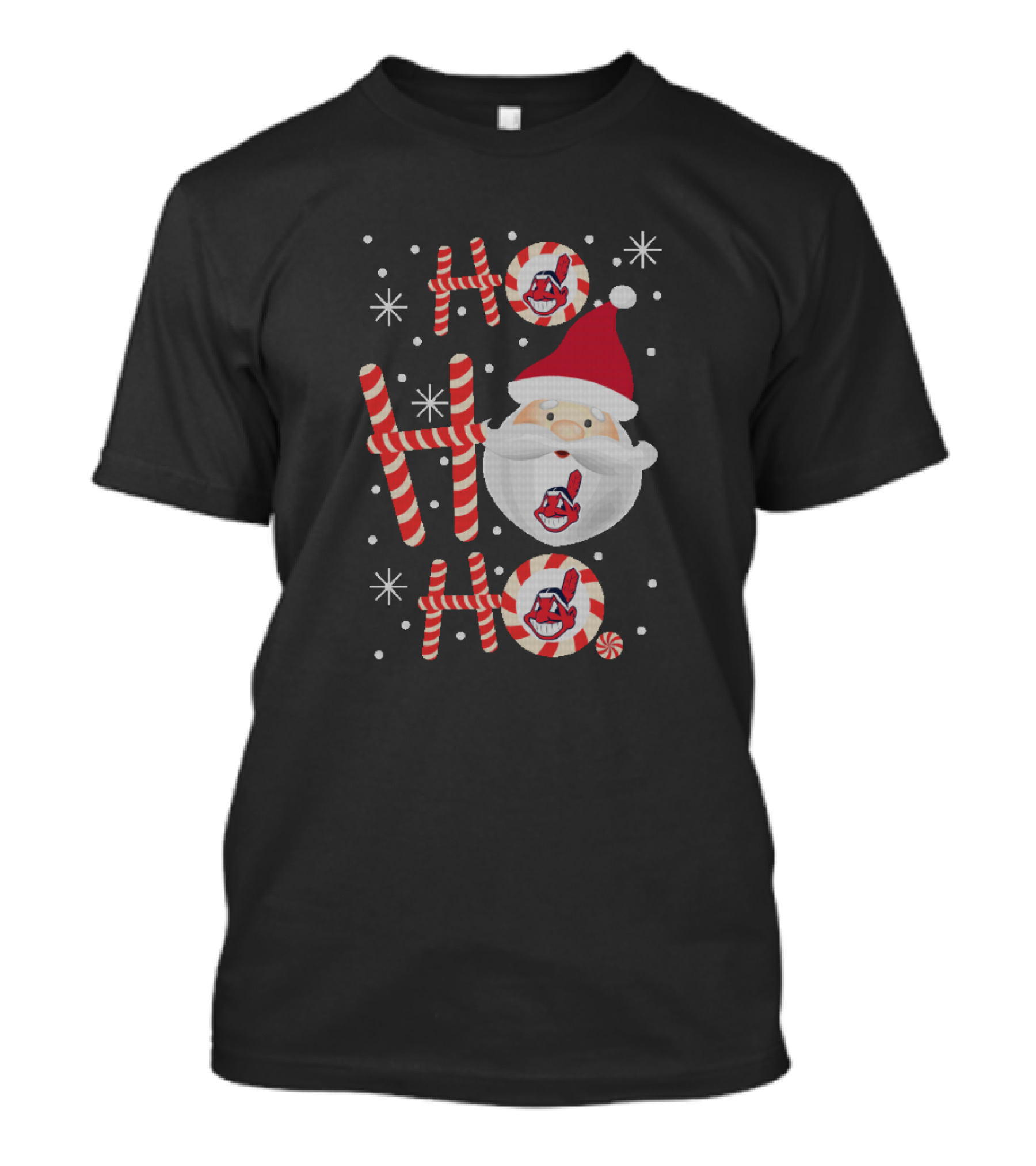 Ho Ho Ho Christmas For Cleveland Baseball Fans With Santa T-Shirt
