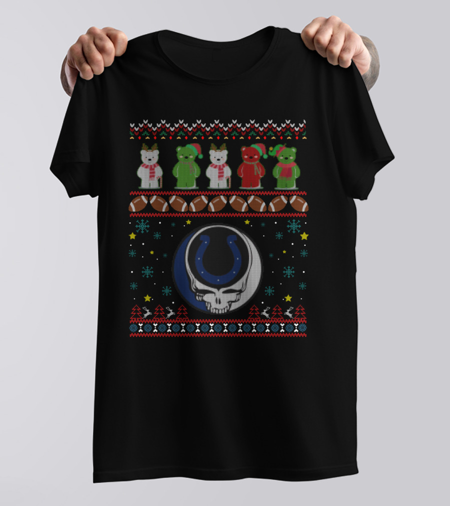 Indianapolis Colts Grateful Dead Bears Christmas T-Shirt