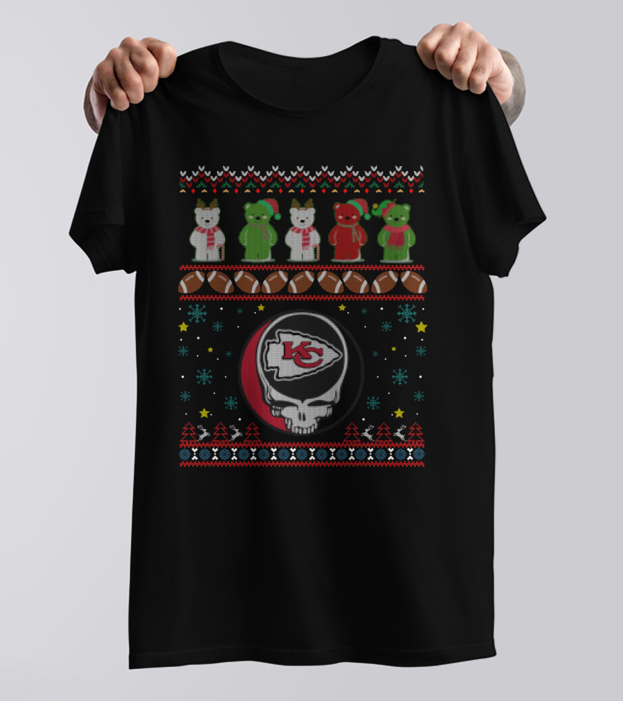 Kansas City Chiefs Grateful Dead Bears Christmas T-Shirt