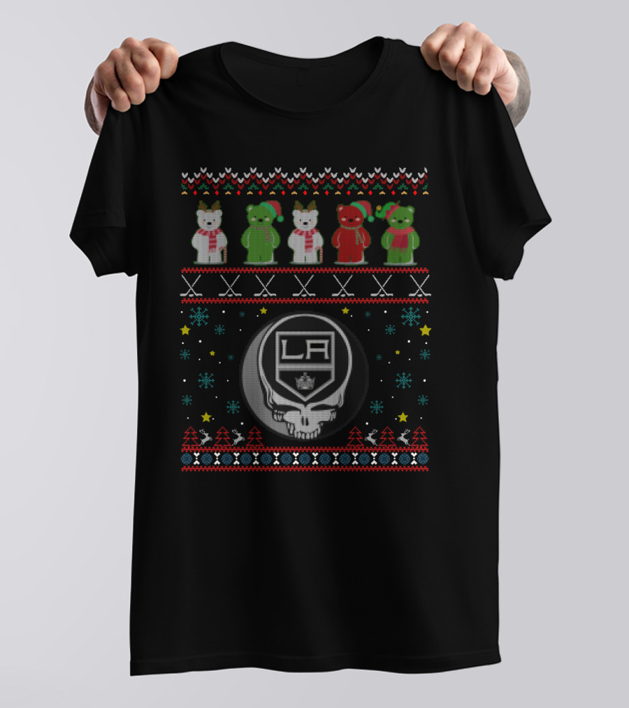 Los Angeles Kings Grateful Dead Bears Christmas T-Shirt