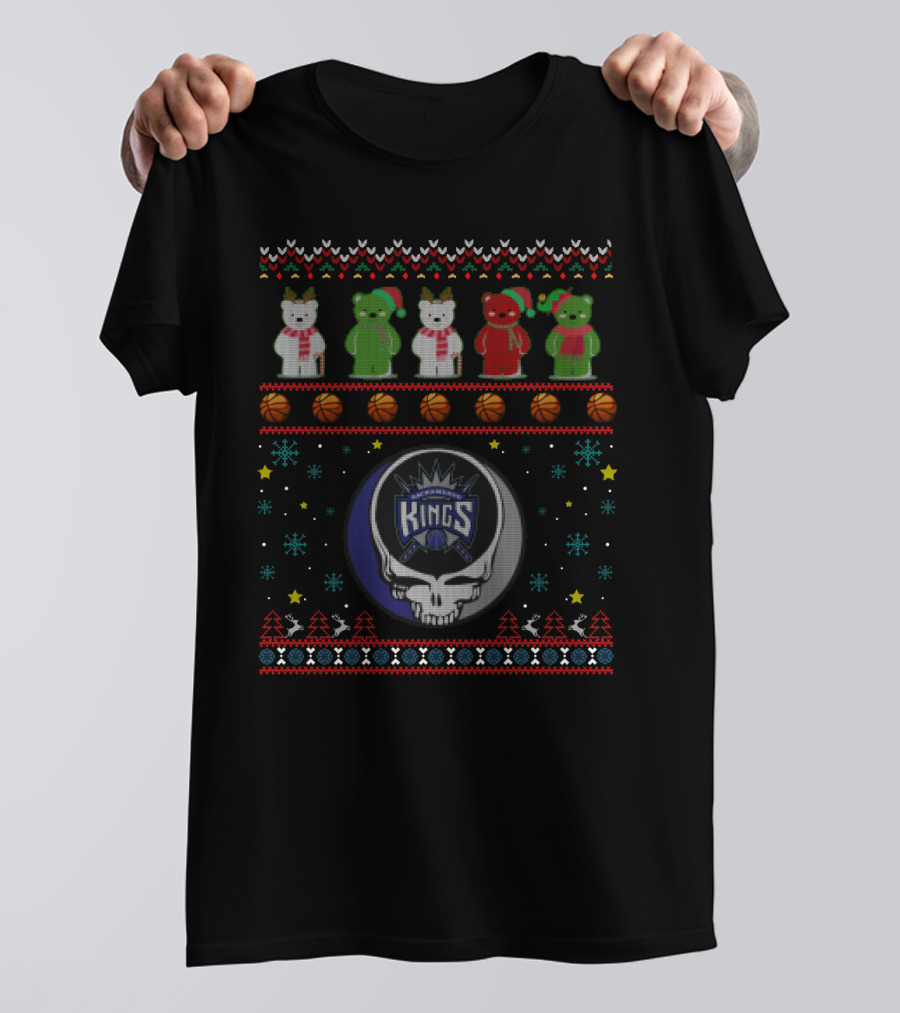 Sacramento Kings Grateful Dead Bears Christmas T-Shirt