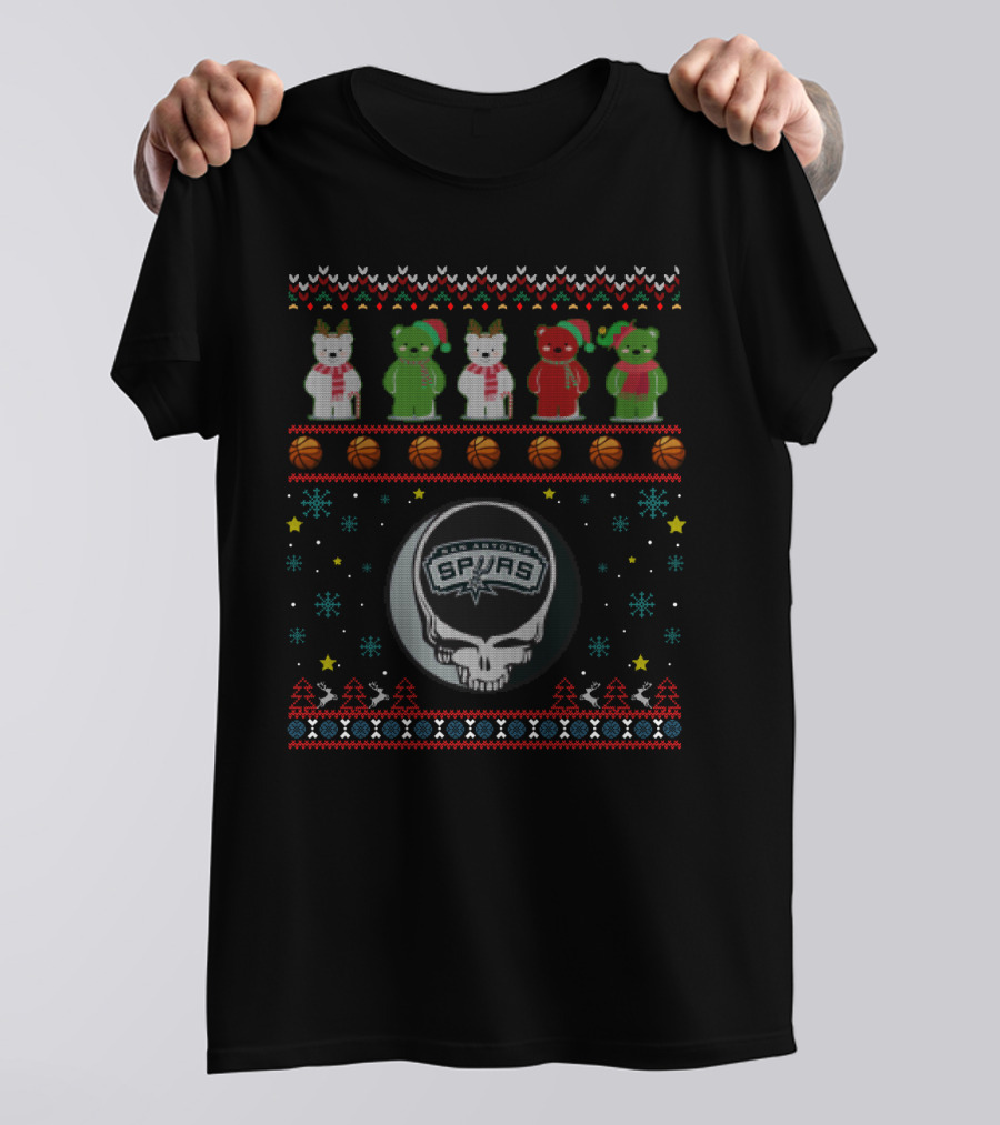San Antonio Spurs Grateful Dead Bears Christmas T-Shirt