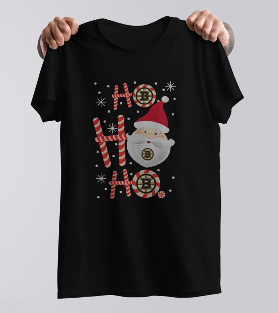 Santa Ho Ho Ho Christmas Boston Bruins T-Shirt