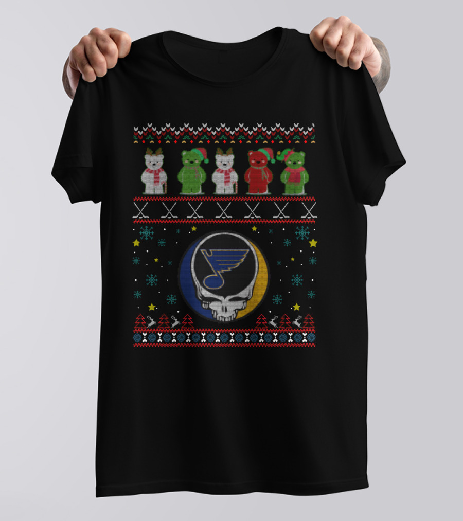 St. Louis Blues Grateful Dead Bears Festive T-Shirt