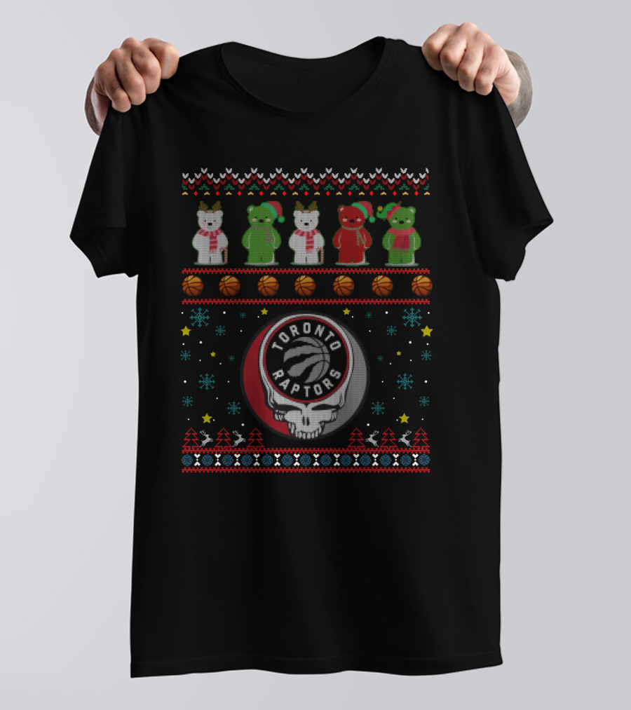 Toronto Raptors Grateful Dead Bears Christmas T-Shirt