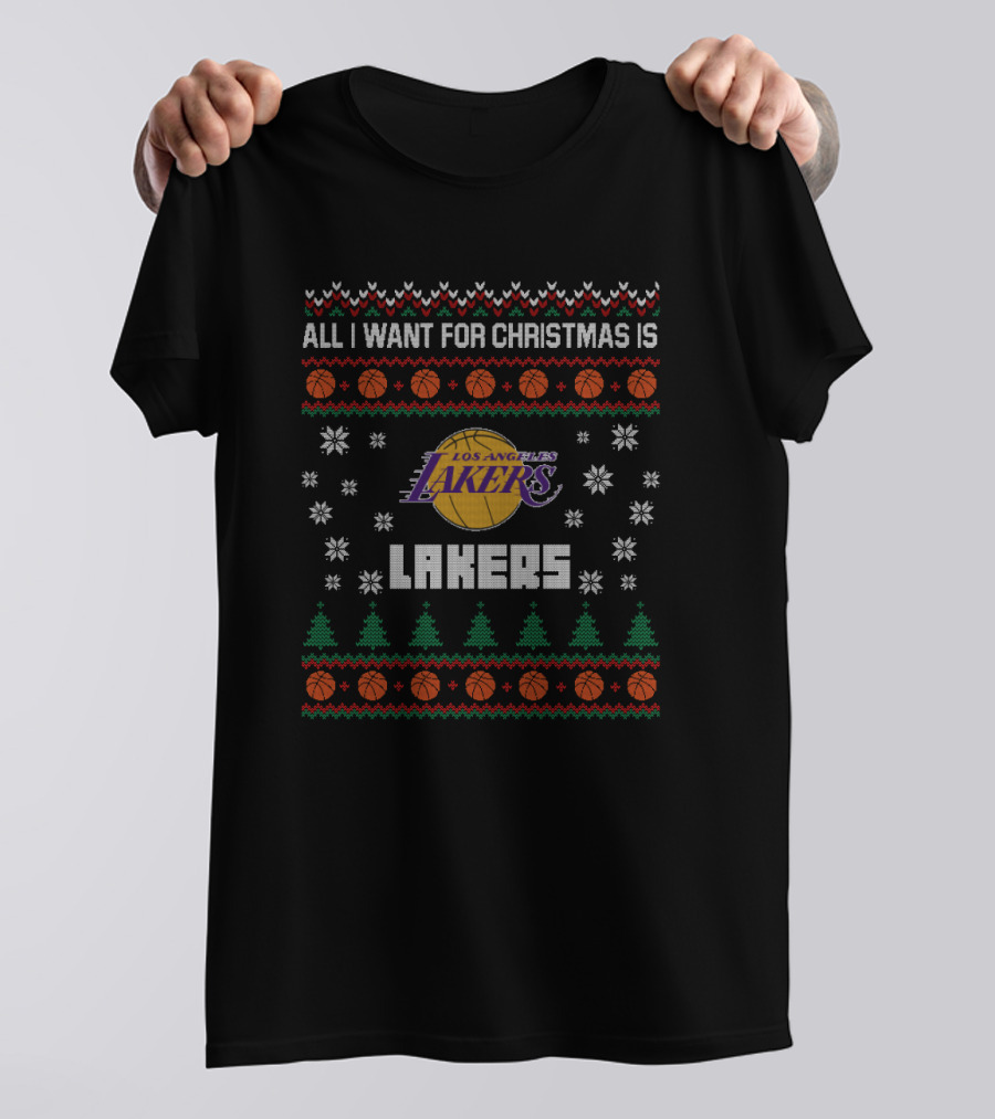 All I Want For Christmas Is Los Angeles Lakers Ugly T-Shirt