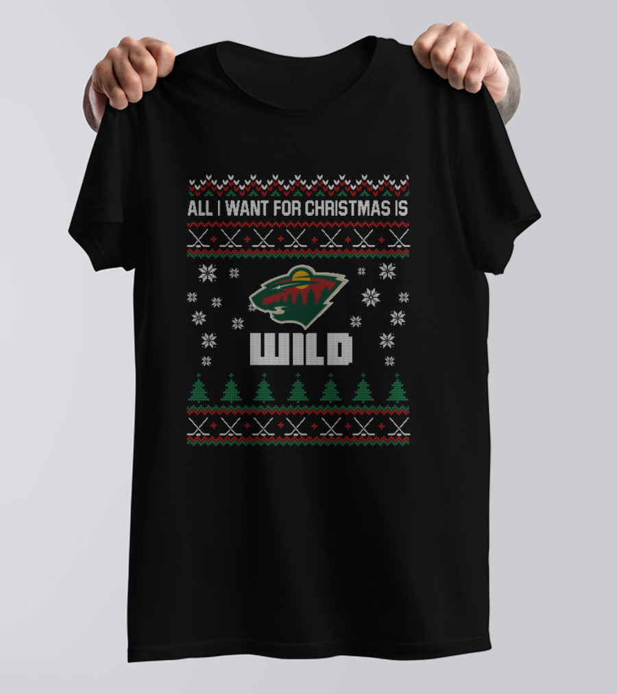 All I Want For Christmas Is Wild Minnesota Fans Holiday T-Shirt