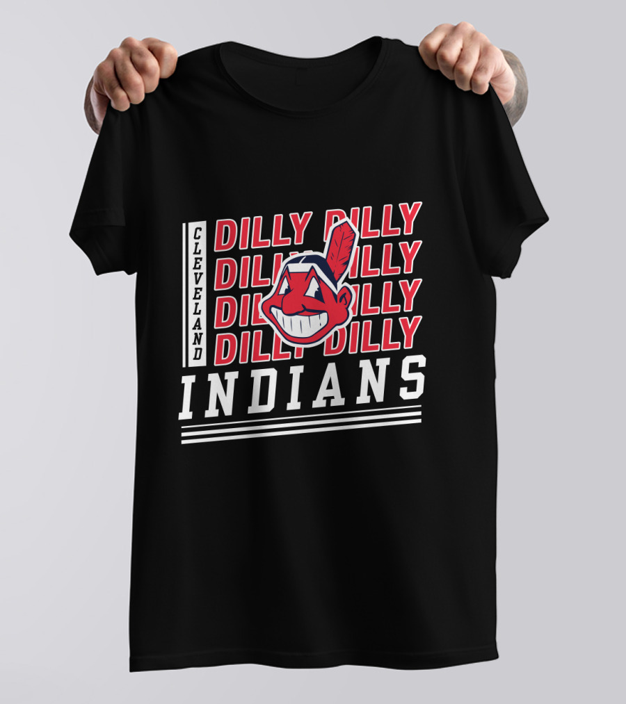 Cleveland Indians Dilly Dilly Red Text Chief Wahoo T-Shirt