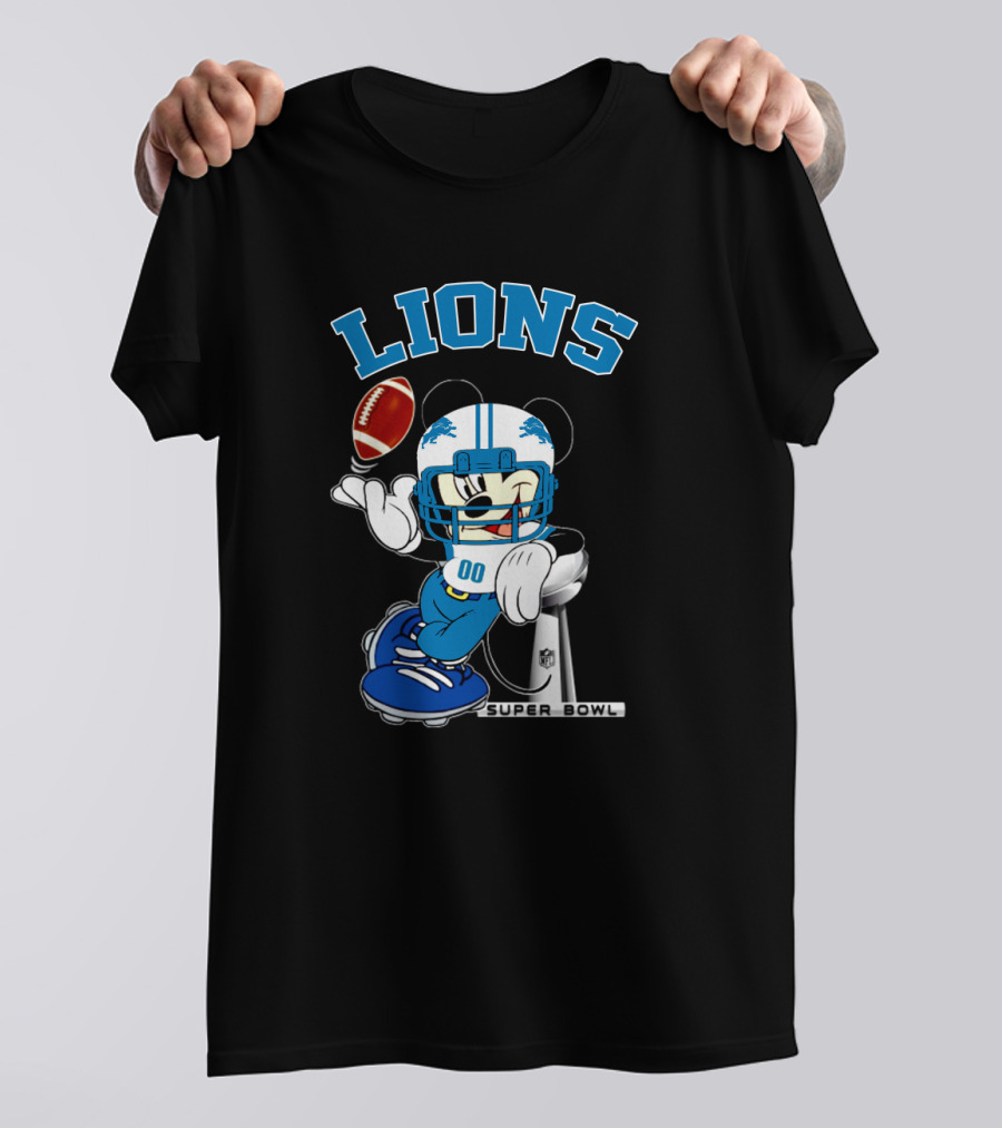 Lions Mickey Nfl Super Bowl Football T-Shirt