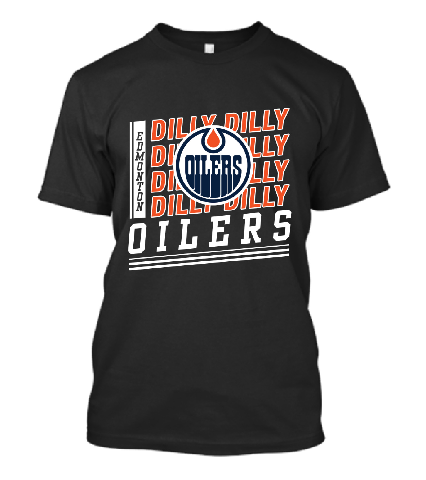 Edmonton Oilers Repeating Dilly Dilly Bold Text With Team T-Shirt