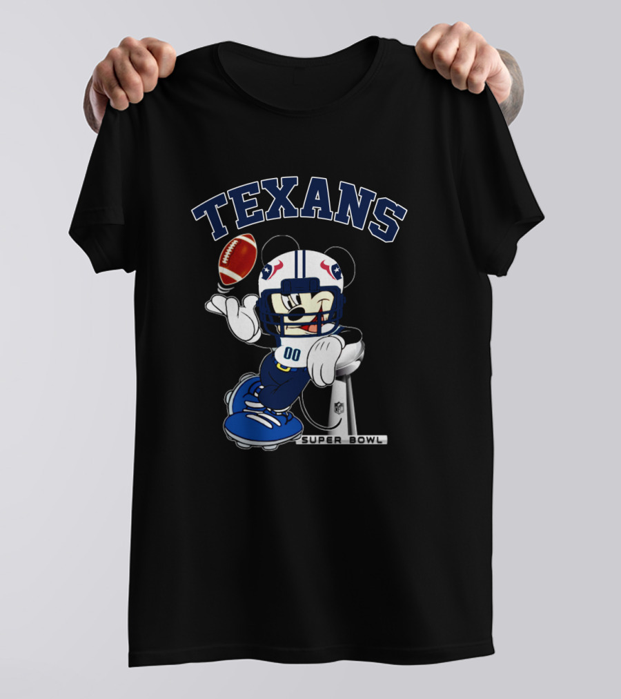 Texans Mickey Nfl Super Bowl Football T-Shirt